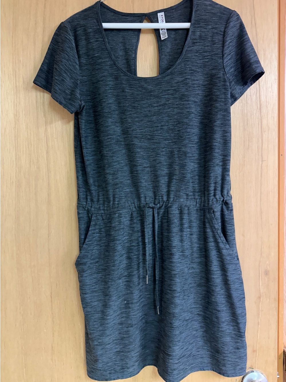 Kyodan Charcoal Heather Short Sleeve Drawstring One-Piece